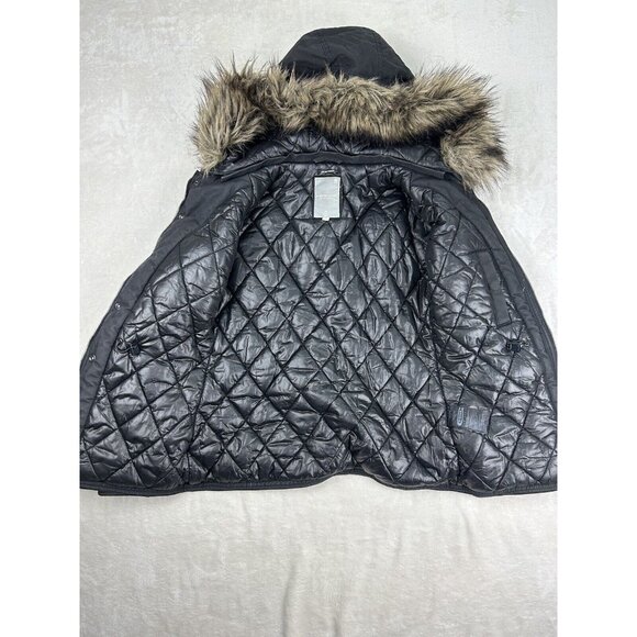 G Star Raw Women Just The Product Black Jacket Size XS Winter Coat Parka Fur - Picture 10 of 11